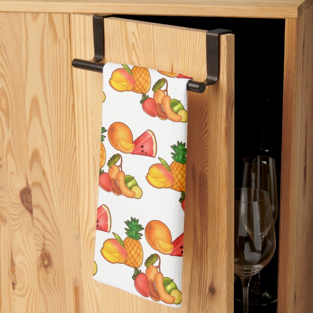 Colourful Summer Fruit Salad Kitchen Towel (Thirds Fold)