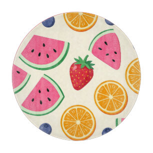 Colourful Summer Fruits Watermelon Orange Cutting Board