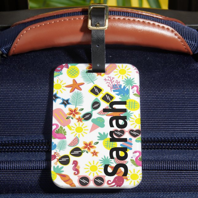 Colourful Summer Fun Luggage Tag (Front Insitu 2)