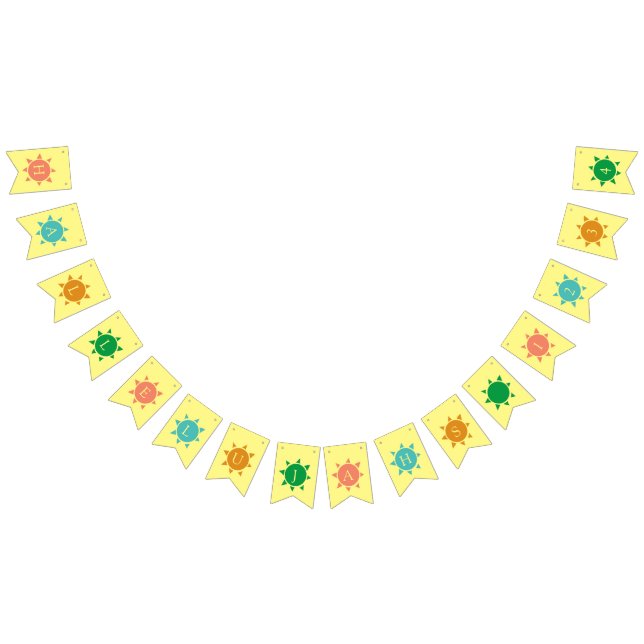 Colourful Summer Fun Sun CUSTOMIZABLE Bunting Flags (All)