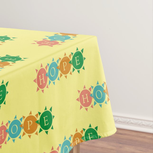 Colourful Summer Fun Sun HOPE Tablecloth (In Situ)