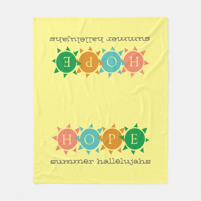 Colourful Summer Fun Sun MONOGRAM Hope Fleece Blanket (Front)