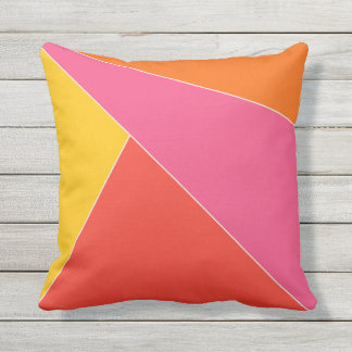 Colourful Summer Geometric Outdoor Pillow