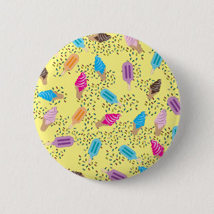 Colourful Summer Ice Cream Ice Pops Pattern 2 Inch Round Button