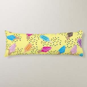 Colourful Summer Ice Cream Ice Pops Pattern Body Pillow