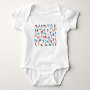 Colourful Summer Ice Cream Pattern Baby Bodysuit