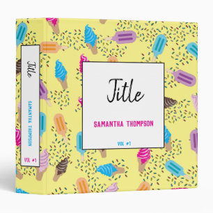Colourful Summer Ice Cream Pattern Binder