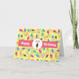 Colourful Summer Ice Cream Pattern Card