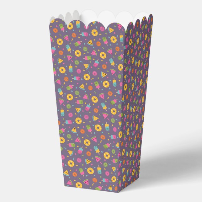 colourful summer ice-cream pattern favor box (Back)