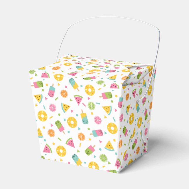 Colourful summer ice-cream pattern favor box (Front Side)
