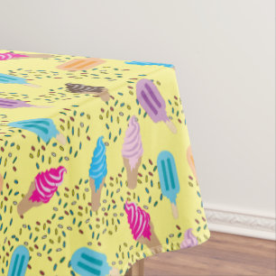 Colourful Summer Ice Cream Pattern Tablecloth
