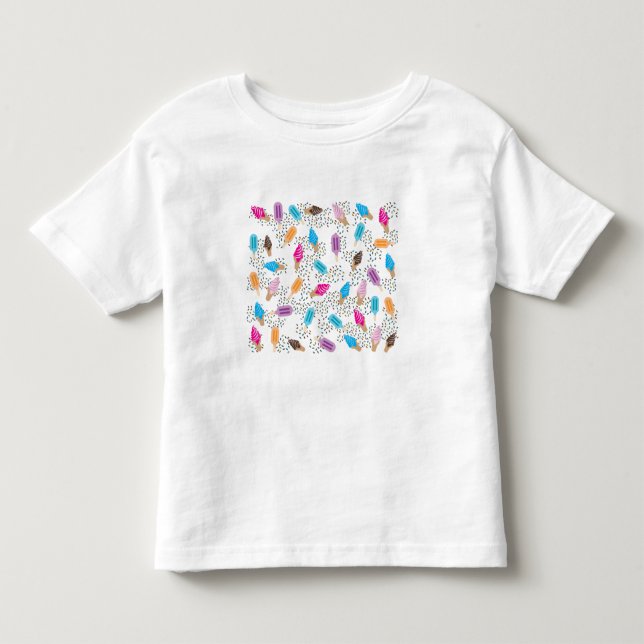 Colourful Summer Ice Cream Pattern Toddler T-shirt (Front)
