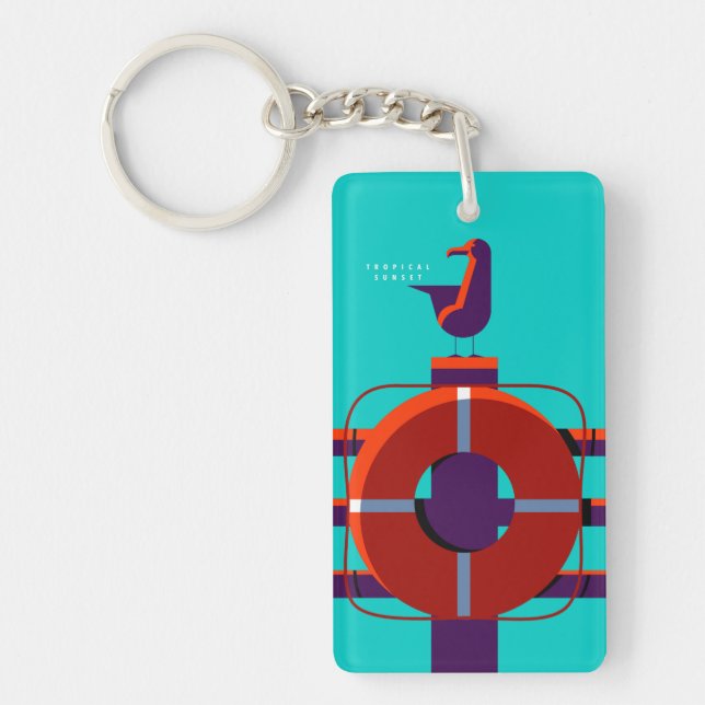 Colourful summer lay out keychain (Front)