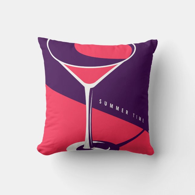 Colourful summer lay out throw pillow (Front)