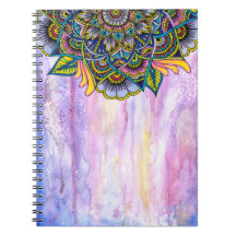 Colourful Summer Mandala w/ Watercolor Backdrop