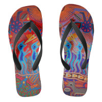 Colourful Summer Mexican Huichol Flip Flops