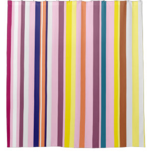 Colourful Summer Mood Stripes   Shower Curtain