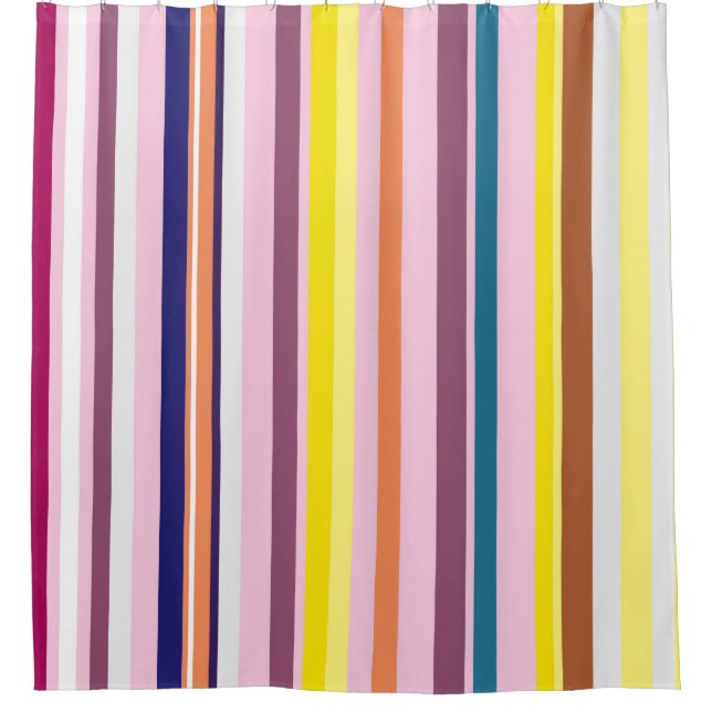 Colourful Summer Mood Stripes   Shower Curtain (Front)