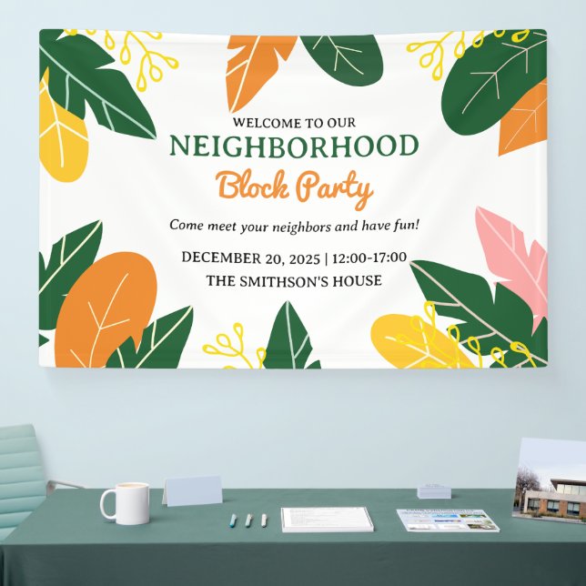 Colourful Summer Neighbourhood Block Party  Banner (Tradeshow)