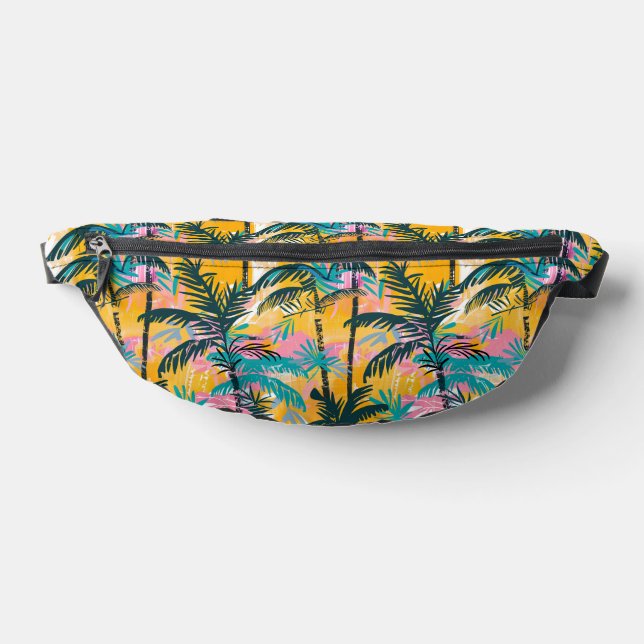 Colourful Summer Palm Tree Pattern Fanny Pack (Lay Down)