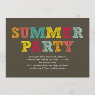 Colourful Summer Party Invitation