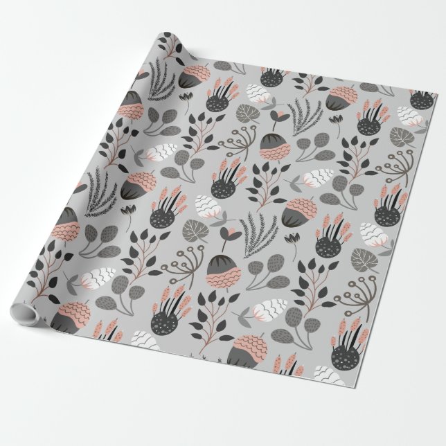 Colourful Summer Pattern Wrapping Paper (Unrolled)