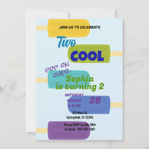 Colourful Summer Popsicle Birthday Invitation