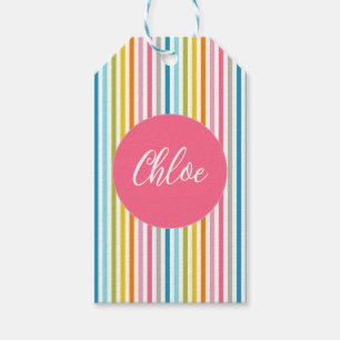 Colourful Summer Rainbow Stripes Gift Tags