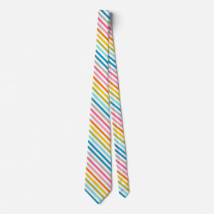 Colourful Summer Rainbow Stripes Tie