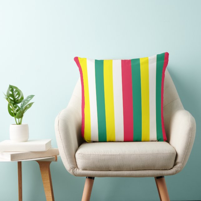Colourful Summer Stripes Pattern   Throw Pillow (Chair)