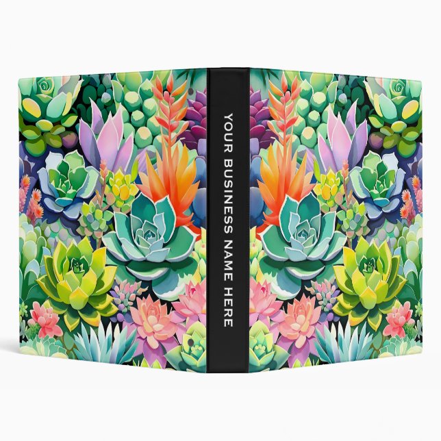 Colourful Summer Succulent Botanical Garden Binder (Background)