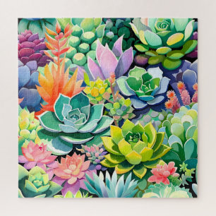 Colourful Summer Succulent Botanical Garden Jigsaw Puzzle