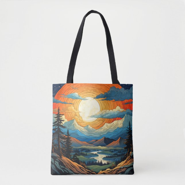 Colourful Summer Sunset In A Canyon Tote Bag (Front)