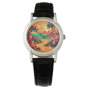 Colourful Summer Tropical Beach Landscape Artwork  Watch