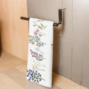 Colourful Summer Wildflower Pattern Kitchen Towel