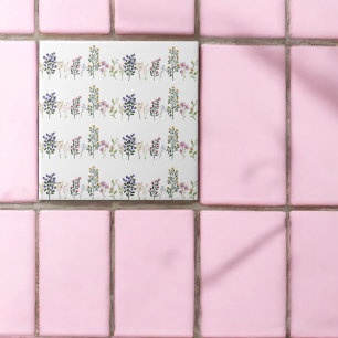 Colourful Summer Wildflower Pattern Tile