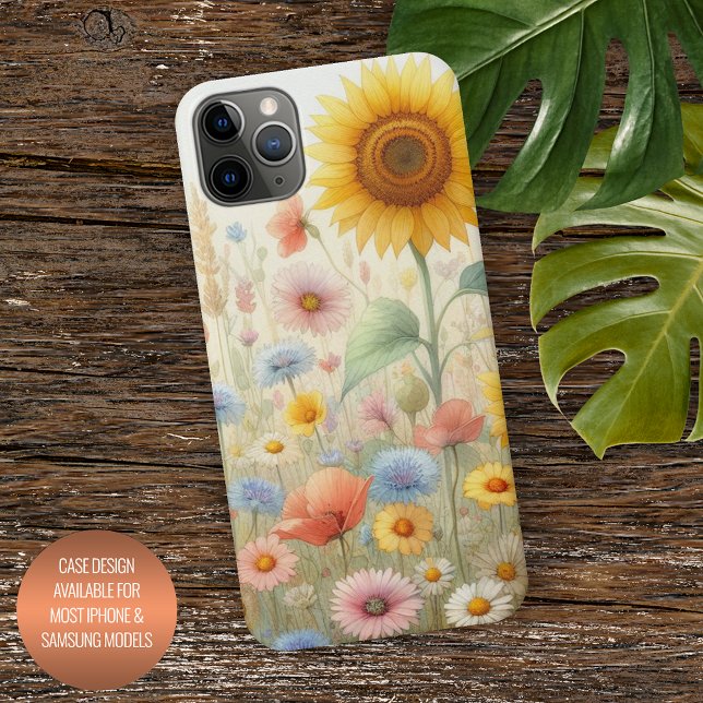 Colourful Summer Wildflowers Floral Watercolor Art iPhone Case (Creator Uploaded)
