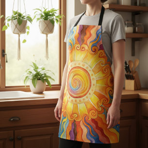 Colourful Sun All-Over Print Apron