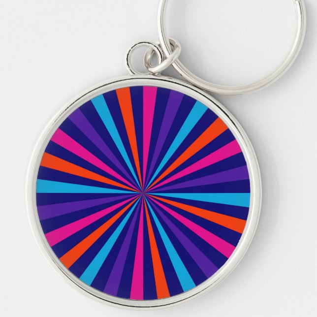 Colourful Sun Burst Spinning Wheel Decor Keychain (Front)
