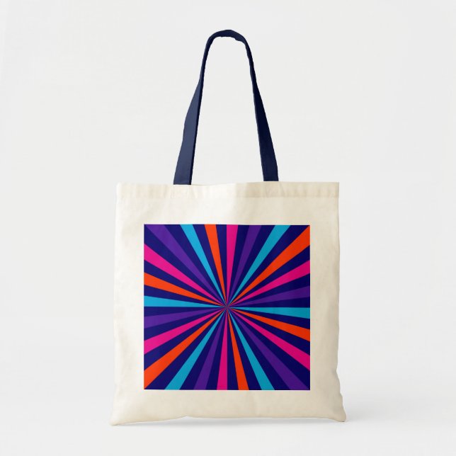 Colourful Sun Burst Spinning Wheel Decor Tote Bag (Front)