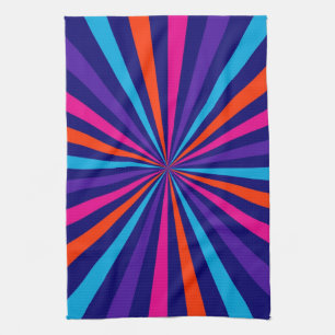 Colourful Sun Burst Spinning Wheel Design Kitchen Towel