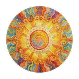 Colourful Sun Cutting Board