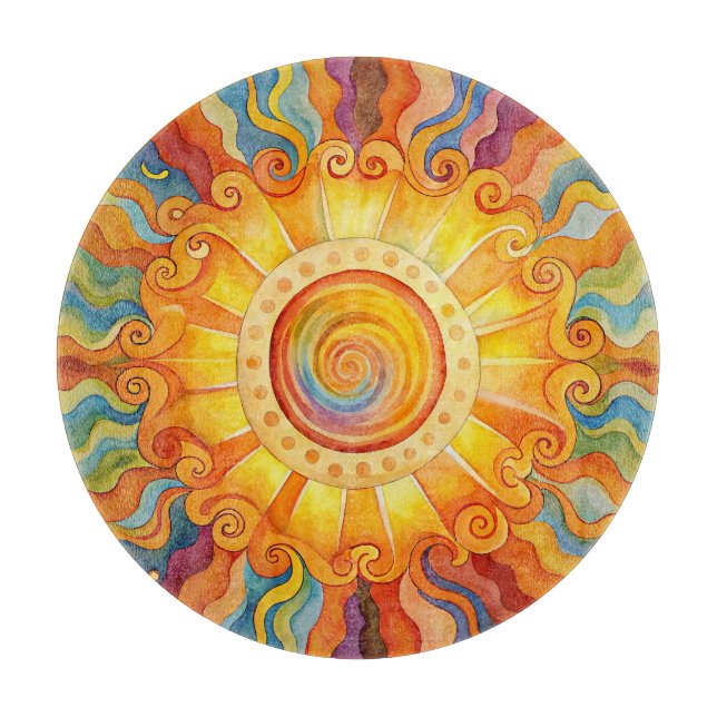 Colourful Sun  Cutting Board (Front)