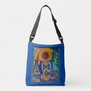 Colourful Sun Huichol Art Crossbody Bag