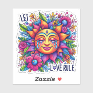 Colourful Sun With Floral Motifs
