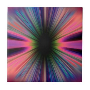 Colourful sunburst rays tile