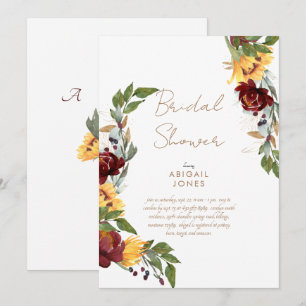 Colourful Sunflower Floral Botanical Bridal Shower Invitation