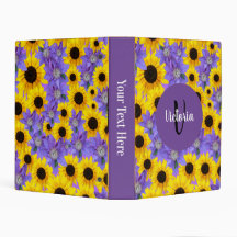 Colourful Sunflower & Purple Floral Personalized