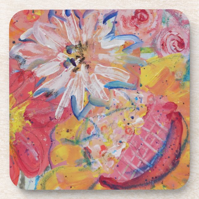 Colourful Suns by Lydia's Art Sangria Coaster (Front)