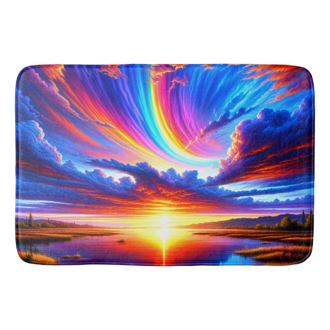 Colourful Sunset Bath Mat (Front)